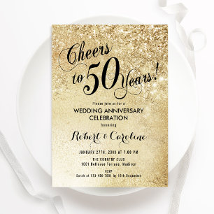 Invitation 50e anniversaire de mariage or