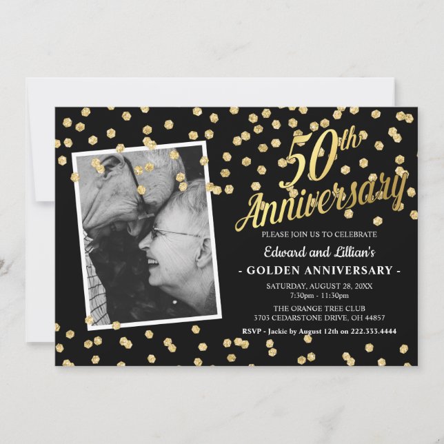 Invitation 50e anniversaire de mariage party (Devant)