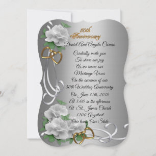 Invitation 50e anniversaire de mariage renouvellement de vœux