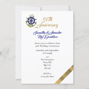 Invitation 50e anniversaire de mariage sur le thème du yachti