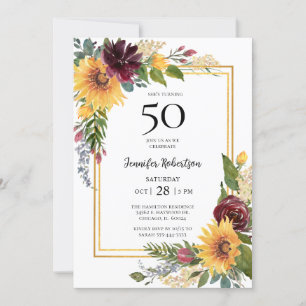 Invitation 50e anniversaire de tournesols