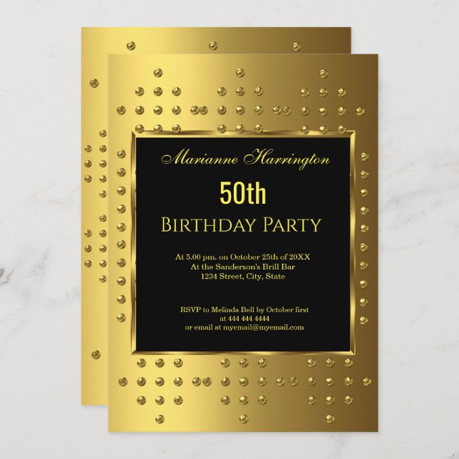 Invitation 50e anniversaire d'or (Devant / Derrière)