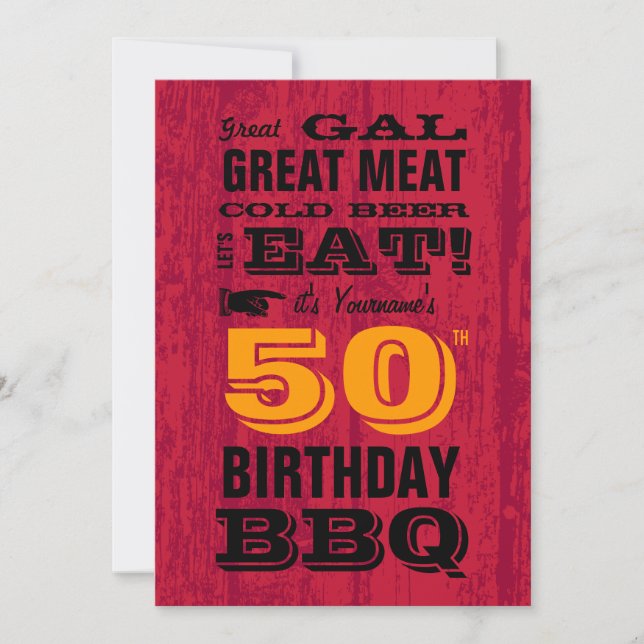 Invitation 50e anniversaire du barbecue Grill Out (Devant)