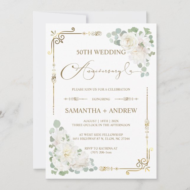 Invitation 50e anniversaire du Mariage (Devant)