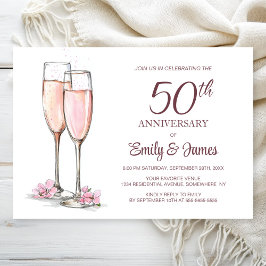 Invitation 50e anniversaire du Mariage Champagne