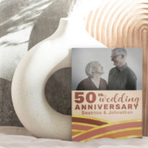 50e anniversaire du Mariage Retro Photo noir & or