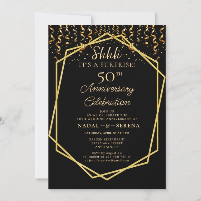 Invitation 50e anniversaire du Mariage surprise (Devant)