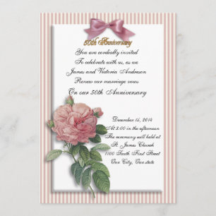 Invitation 50e anniversaire du Mariage vow renouvellement ros
