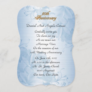 Invitation 50e anniversaire du Mariage vow renouvellement sat
