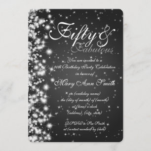 Invitation 50e anniversaire du parti Sparkle Black
