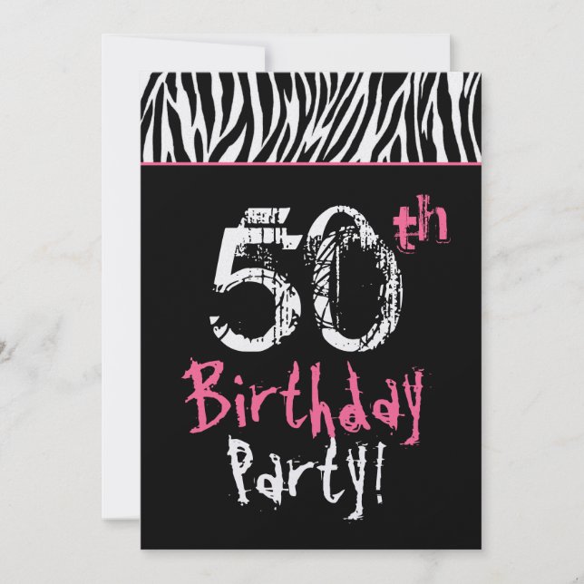 Invitation 50e anniversaire du Zebra Black Pink (Devant)