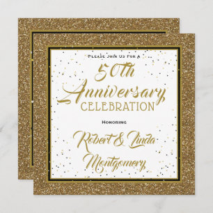 Invitation 50e anniversaire Elegant Gold