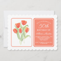 50e anniversaire Elégante Flore de tulipe rouge