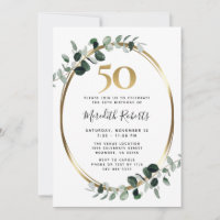 50e anniversaire Eucalyptus Gold Metallic Party
