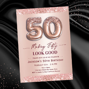 Invitation 50e anniversaire Faire que 50 paraisse bien Rose G