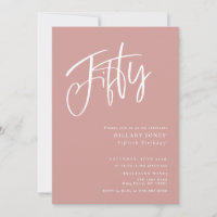 50e anniversaire féminin Dusty Pink/ Rose cinquant
