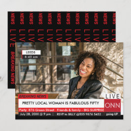 Invitation 50e anniversaire Femmes Funny TV News