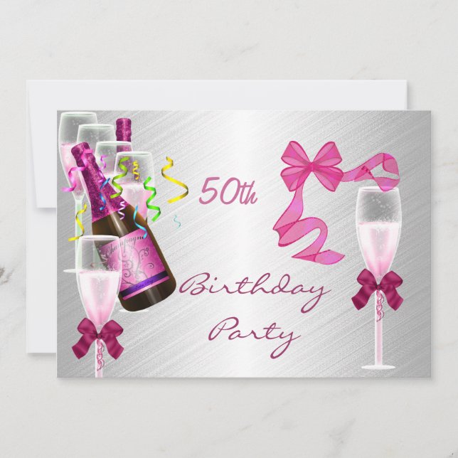 Invitation 50e anniversaire fête Pink (Devant)