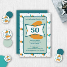 50e anniversaire fête Retro Mid Century N'importe 