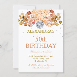 Invitation 50e anniversaire Floral Disco
