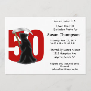 Invitation 50e anniversaire Funny Grim Reaper