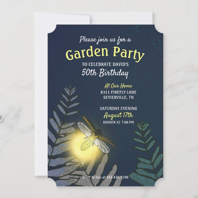 Invitation 50e anniversaire Garden Party (Devant)