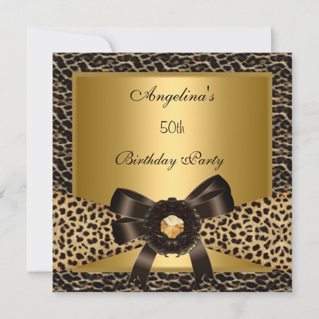 Invitation 50e Anniversaire Gold Leopard Café Brown (Devant)