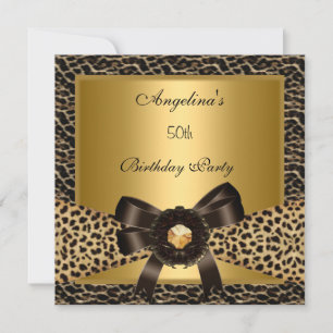 Invitation 50e Anniversaire Gold Leopard Café Brown