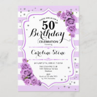 50e anniversaire - Lavande Blanc Fleurs pourpres