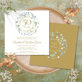 Invitation 50e anniversaire Mariage Carré de verdure fleurie