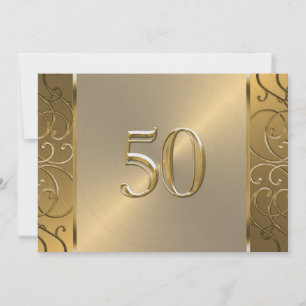 Invitation 50e anniversaire Mariage de la Filigree d'or torsa