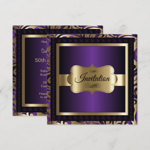 Invitation 50e anniversaire Métallure et or violet
