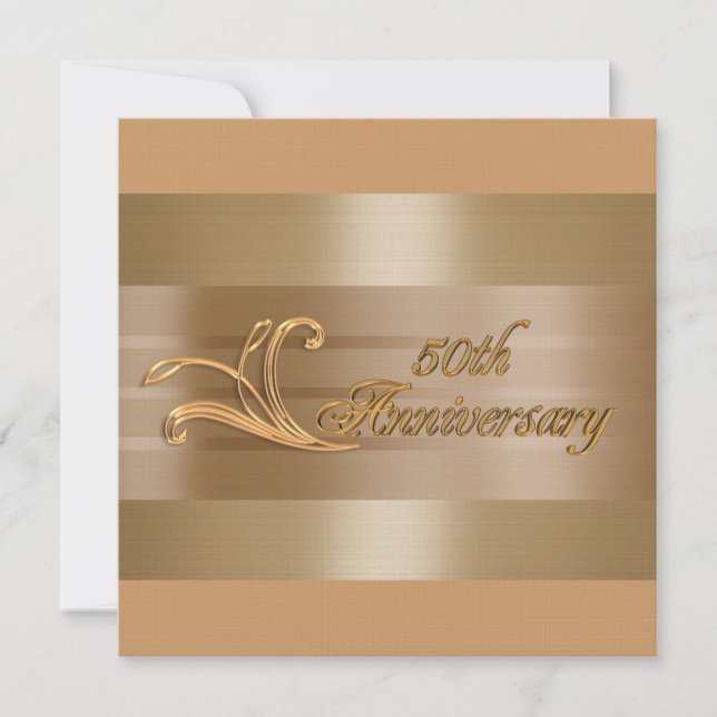 Invitation 50e anniversaire or rouge (Devant)