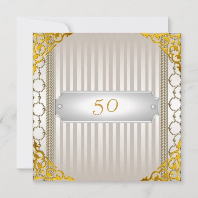 Invitation 50e anniversaire ou anniversaire (Devant)