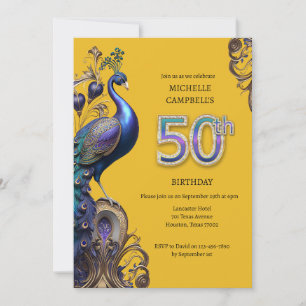 Invitation 50e anniversaire, paon