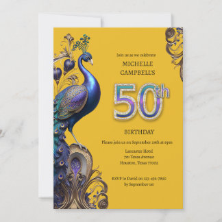 Invitation 50e anniversaire, paon