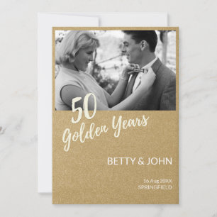 Invitation 50e anniversaire – Photo classique or