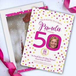 Invitation 50e anniversaire photos personnalisées confetti ja