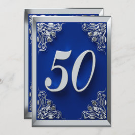 Invitation 50e anniversaire Regal Argent et Bleu