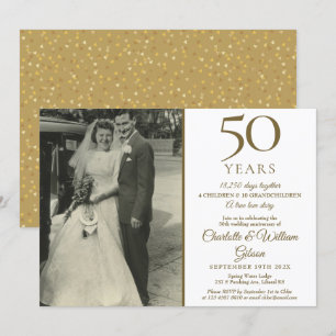 Invitation 50e Anniversaire Souvenirs Confetti Mariage Photo
