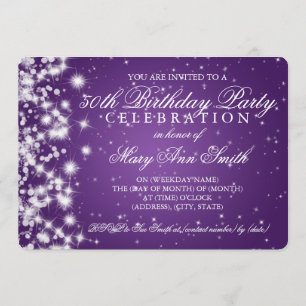 Invitation 50e anniversaire Sparkle 2 violet