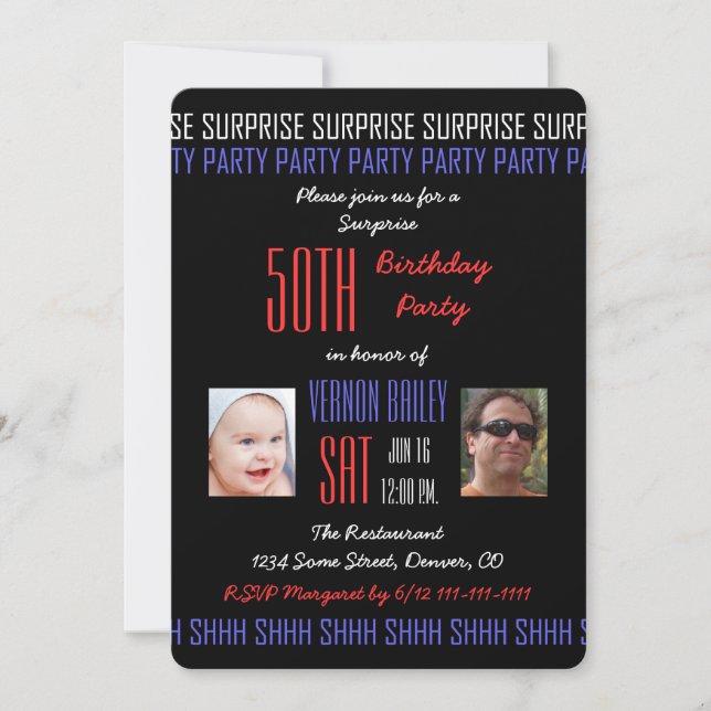 Invitation 50e anniversaire surprise pour hommes Photos (Devant)