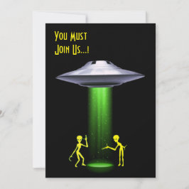 Invitation 50e anniversaire 👽 UFO Alien parti d'enlèvement