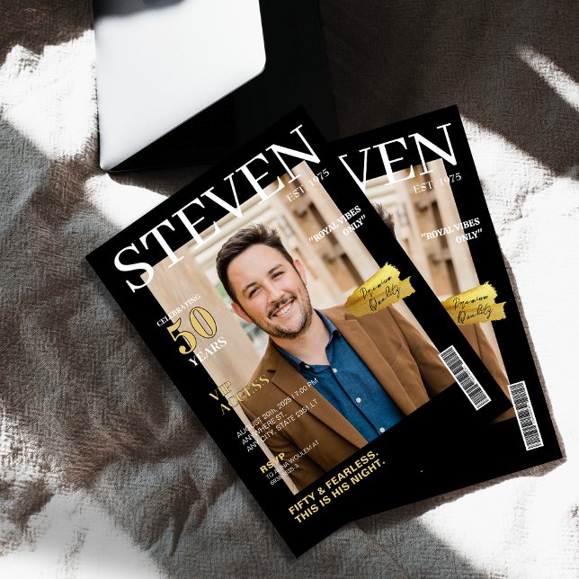 Invitation 50e anniversaire unique couverture photo personnal (Créateur téléchargé)