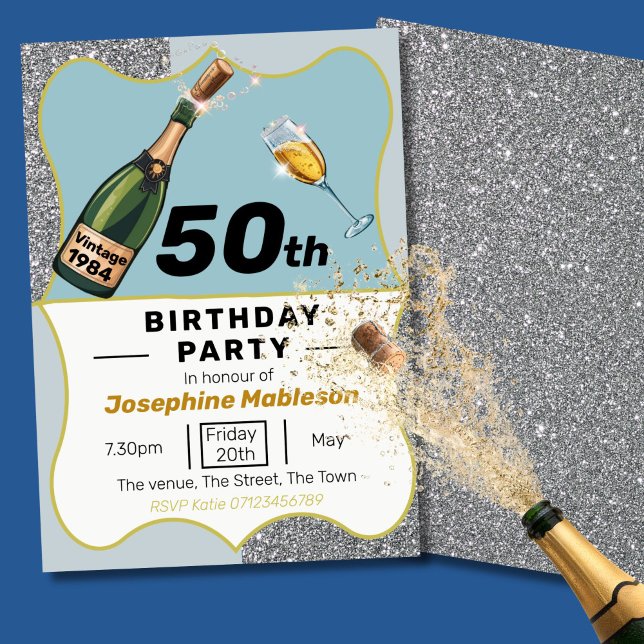 Invitation 50e anniversaire vintage style (Créateur téléchargé)