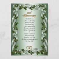 50e anniversaire vow renouveau shamrock irlandais