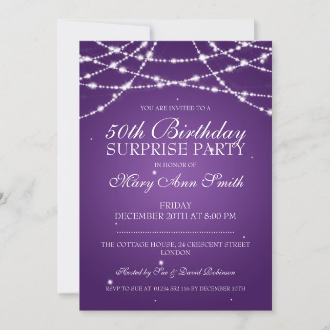 Invitation 50e cérémonie surprise Anniversaire des étoiles vi (Devant)