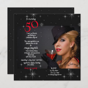 Invitation 50e fête d'anniversaire Jeune fille Cocktail Invit