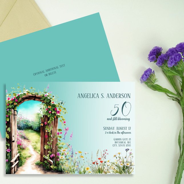 Invitation 50e Jardin Floral Anniversaire (Créateur téléchargé)