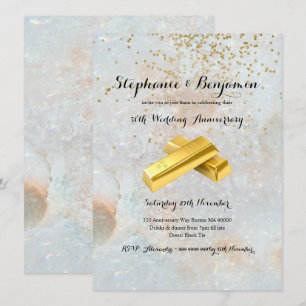 Invitation 50e Mariage de Parties scintillant d'or Anniversai